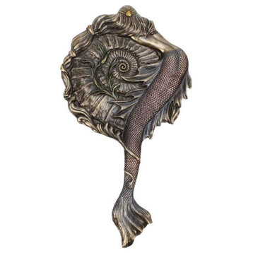 Mermaid Hand Mirror With Bronze Finish