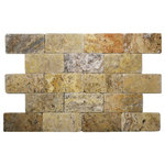 Wallandtile - Tuscany Gold 3"x6" Tumbled, 30 Sq Ft - Tuscany gold tumbled travertine tiles from Turkey truly embody bold citron and rich autumn gold tones. Add a dynamic level of radiance and royalty to any space. This stone creates a strong luxurious statement and is welcoming and warm. Designers dream.