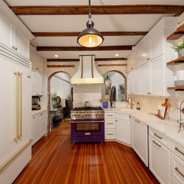 Transitional Kitchen Remodel Done in White Mission Doors