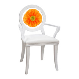 Orange Poppy Floret - Dining Chairs