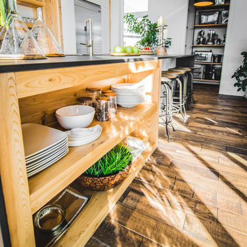 Warm Industrial with Natural Wood Kitchen