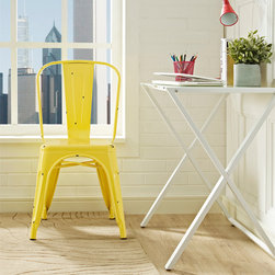 Metal Cafe Chair - Yellow - Dining Chairs