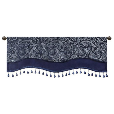 100% Polyester Jacquard Window Valance W/ Beads, Mp41-7425