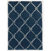 Linon Trio Rope Qua Navy And Ivory Area Rugs 8 x 10 RUGTA58481