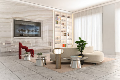 This is an example of a medium sized contemporary living room in Other.
