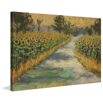 Marmont Hill, "Sunflower Views" by Julie Joy Painting on Wrapped Canvas, 30x20