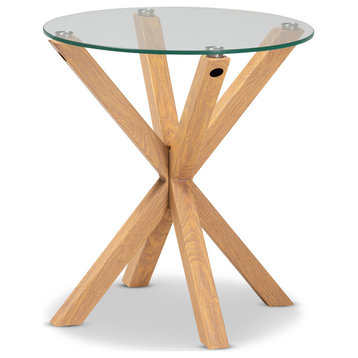 Birchgate Glass and Wood End Table