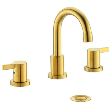 Widespread Bath Faucet,WF015-1, Brushed Gold