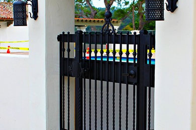 Inspiration for a mediterranean entryway remodel in Santa Barbara
