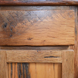 Live edge oak with rustic front facing kitchen cabinets - Kitchen Cabinetry