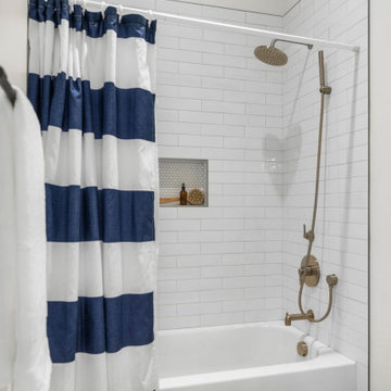 Spa-Like Modern Farmhouse Master Bath: Double Marble Vanity, Freestanding Tub, G