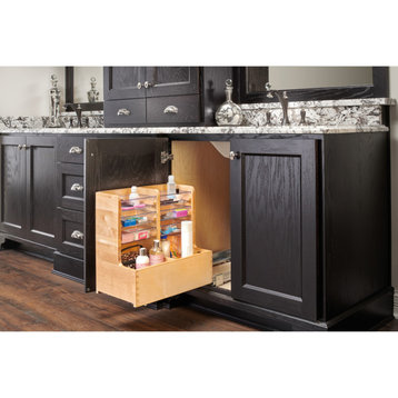 Wood Vanity Sink Pull Out Organizer With Soft Close, 11.69"