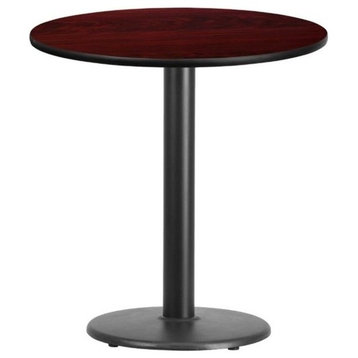 Bowery Hill 24" Round Restaurant Dining Table in Black Mahogany
