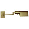 Face Pared 1-Light Swing Arm Sconce, Brushed Brass Finish