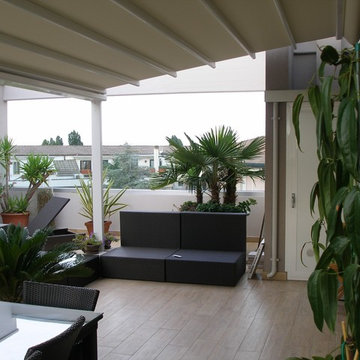 Pergola con copertura mobile automatizzata. Terrazza a Chioggia.