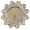 L'Objet 2" Platinum Pave Flower Frame With White Swarovski Crystals
