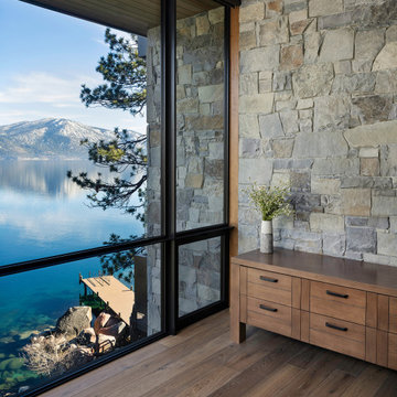 Crystal Bay Mountain Modern Bedroom with a view