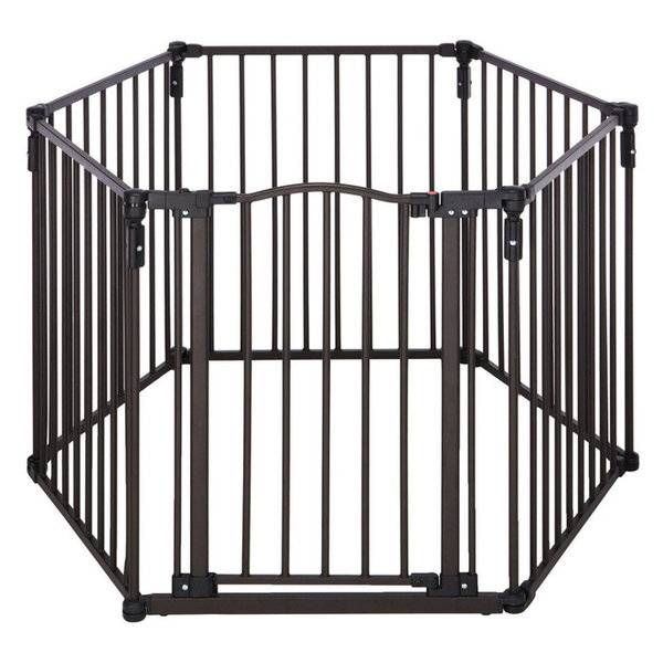 North States 3-In-1 Arched Decor Metal Superyard Six-Panel, Bronze, 24