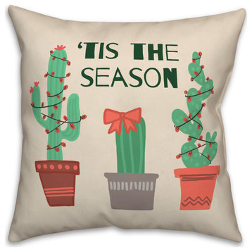 Tis the Season 18x18 Spun Poly Pillow, Cactus