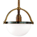 Hudson Valley Lighting - Stratford, One Light 10-inch Pendant, Historic Bronze Finish - By valuing a material's inherent beauty above fussy ornamentation, early 20th century designers broke free from the wearisome attributes of Victorian style. Stratford's domes of glowing glass are a refreshing successor to fringed and frilly shades. The collection's open metal armatures recall the iconic iron and glasswork ceilings of New York's bygone era.