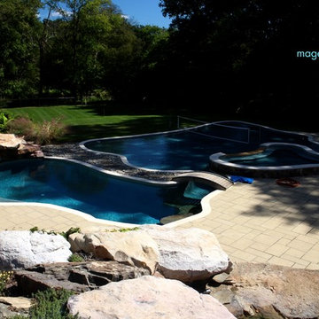 Pool house and native plants