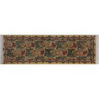 Tulip Pak-Persian Beverley Gold/Red Hand-Knotted Wool Runner, 2'7x8'2