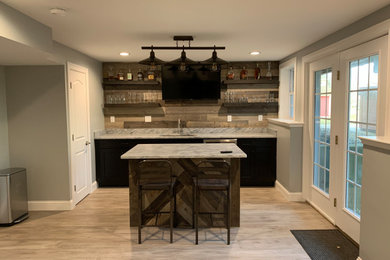 Home bar - transitional home bar idea in Providence