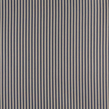 Blue And Beige Thin Striped Jacquard Woven Upholstery Fabric By The Yard