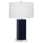 Robert Abbey - Robert Abbey MB995 Harvey-One Light Table Lamp-20 In Wide  33 In - Shade Included.  Base DimensionHarvey-One Light Tab Midnight Blue Glazed *UL Approved: YES Energy Star Qualified: n/a ADA Certified: n/a  *Number of Lights: 1-*Wattage:150w Type A bulb(s) *Bulb Included:No *Bulb Type:Type A *Finish Type:Midnight Blue Glazed/Lucite