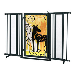 Fusion Gates - Fusion Gate with Limited Edition Dream Dog Design, Black, 52"-60" - Dog Gates