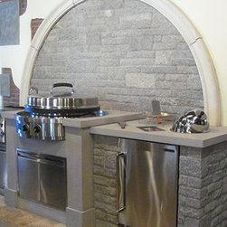 Dusty Rose Strip Grill Center - Siding And Stone Veneer