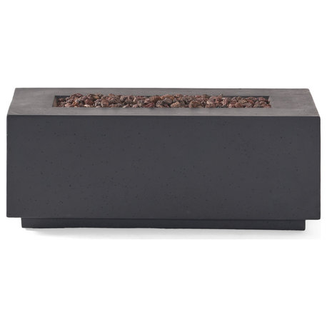Hearth Outdoor 40,000 BTU Lightweight Concrete Fire Pit, No Tank Holder, Dark G