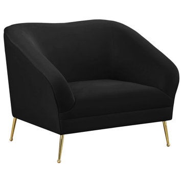 Hermosa Velvet Upholstered Chair, Black