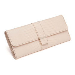 Palermo Leather Jewelry Roll in Blush - Jewelry Boxes And Organizers