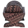 Parang Wood Batik Coasters, 6-Piece Set