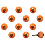 Lifestyle Brands - Knob-It Knobs, Set of 12, Orange - These unique vintage knobs and interesting ceramic door knobs are a great addition to your home decor. Update the look of your furniture without breaking the bank! Decorative knobs are perfect for chests of drawers, wardrobe doors, kitchen cupboards, cabinets, etc. Works wonderfully as a door pull or furniture handles.