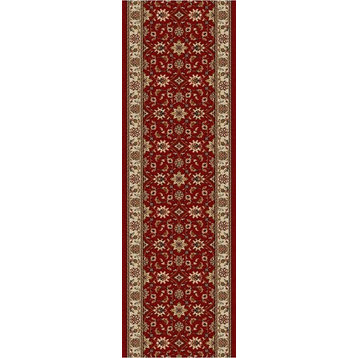 Radici Como 1592 Rug, Red, 2'2"x7'7" Runner