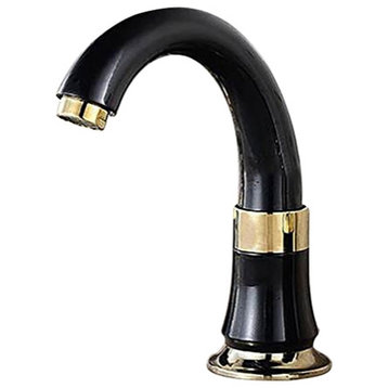 Black and Gold Automatic Restroom Faucet