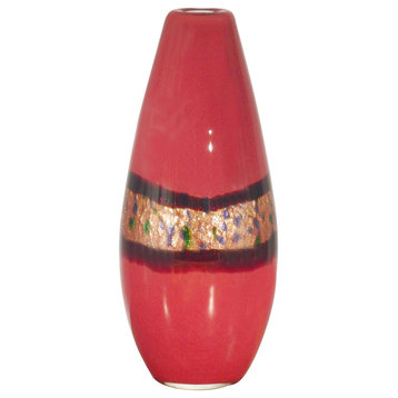 Springdale 14.25"H Rose Wine Hand Blown Art Glass Vase