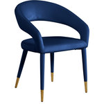 Meridian Furniture - Destiny Dining Chair, Navy, Velvet - Elegant and eye-catching, the stunning Navy Velvet Destiny Dining Chair from Meridian Furniture is the perfect addition to any space.