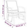 vidaXL Outdoor Glider Chairs 2 pcs Patio Rocker Chair Black Textilene&Steel