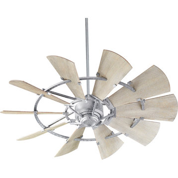 Windmill Transitional Ceiling Fan, Galvanized