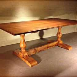 90"L x 44"W Barn Wood Oxford Trestle Table - Dining Tables