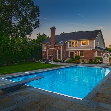 Burr Ridge, IL Swimming Pool With Sunshelf, Diving Board