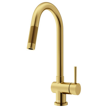 VIGO Gramercy Kitchen Faucet With Touchless Sensor, Matte Brushed Gold