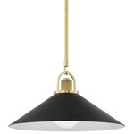 Hudson Valley Lighting - Hudson Valley Lighting 2620-AGB/BK Syosset - One Light Pendant - Warranty -  ManufacturerSyosset One Light Pe Aged Brass Black ShaUL: Suitable for damp locations Energy Star Qualified: n/a ADA Certified: n/a  *Number of Lights: Lamp: 1-*Wattage:8w E26 Medium Base bulb(s) *Bulb Included:Yes *Bulb Type:E26 Medium Base *Finish Type:Aged Brass