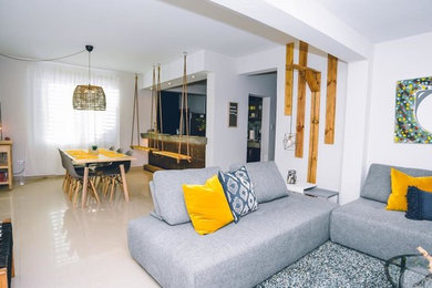 Mid-sized trendy open concept living room photo in Other