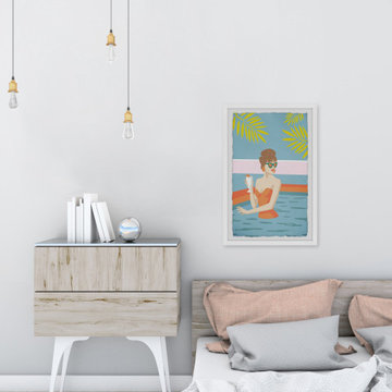 "Orange Dipping II" Framed Painting Print