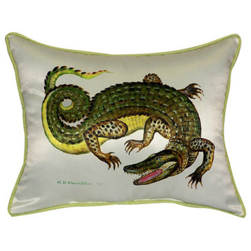 Betsy Drake Alligator Pillow- Indoor/Outdoor