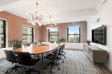 Inspiration for a contemporary home office remodel in New York